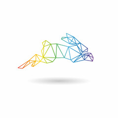 Rabbit abstract triangle design concept element isolated on a white backgrounds, vector illustration © romanya