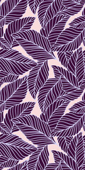 Elegant seamless pattern with delicate leaves. Vector Hand drawn floral background.