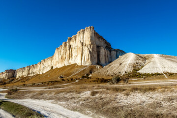 View on White Rock Ak Kaya on the Crimean Peninsula.