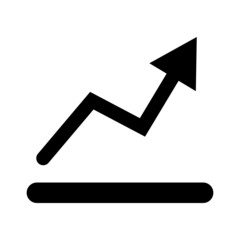 Ascending arrow silhouette icon. Vector.