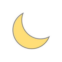 Obraz na płótnie Canvas Moon silhouette icon. Crescent moon. Vector.