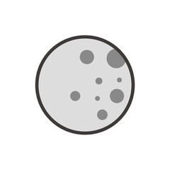 An icon of the moon with craters. Vector.