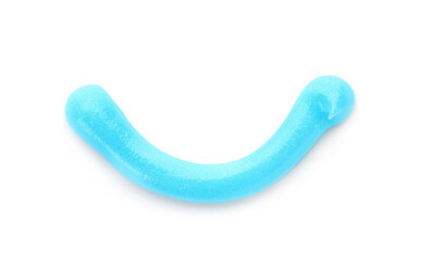 Sample of toothpaste on white background
