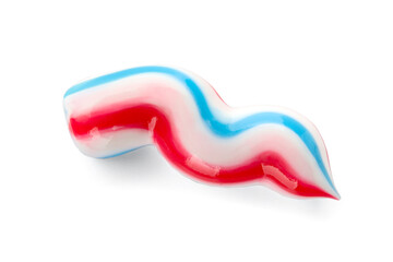 Sample of toothpaste on white background