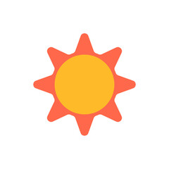 Sun icon. Warmth or temperature. Vector.