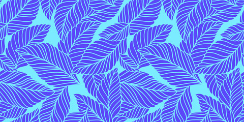 Elegant seamless pattern with delicate leaves. Vector Hand drawn floral background.