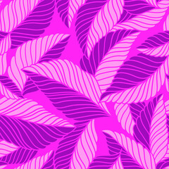 Elegant seamless pattern with delicate leaves. Vector Hand drawn floral background.