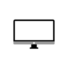 Computer monitor on white background.
Vector illustration.