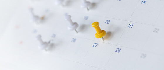 Close up of calendar , Planner and organizer to plan and reminder daily appointment, meeting...