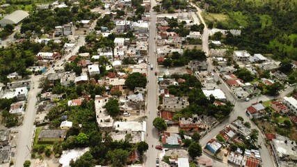 
aerial landscape of the Dominican countryside