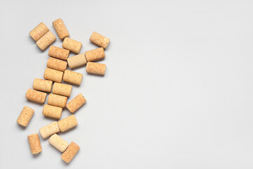 Wine corks on light background