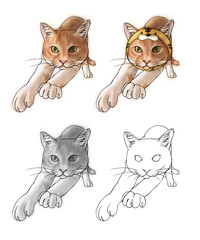 handwriting cat illust