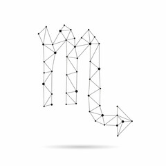 Abstract Zodiac sign. Geometric triangle design. Scorpio. Vector illustration