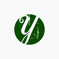 Letter Y circle logo vector image