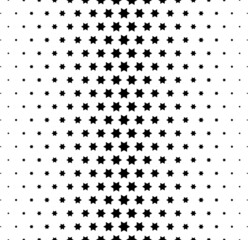 Seamless halftone vector background. Filled with black stars