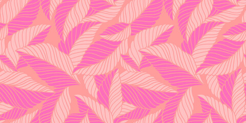 Elegant seamless pattern with delicate leaves. Vector Hand drawn floral background.