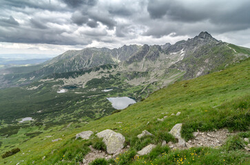 Fototapeta na wymiar Tatra mountains landscape in summer wiev from giewont peak
