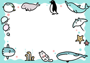 海　生き物　フレーム