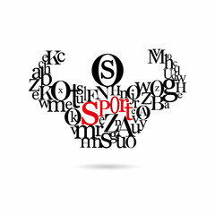 Typography strong man, vector illustration