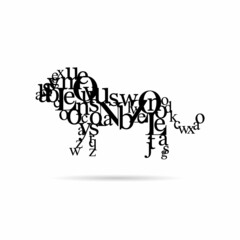 Typography lion abstract, vector illustration