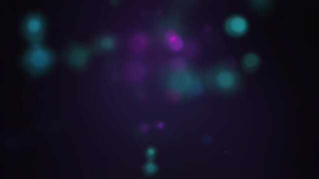 Animation of colorful abstract lights moving creating bubble and glow motion, sci-fi concept, fractal background. 