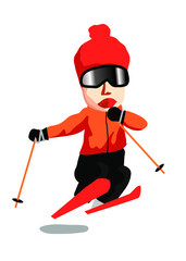 スキー ダイナミック モーグル スポーツイラスト