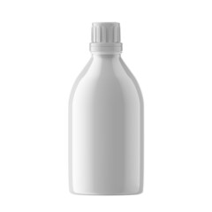 Round Plastic Bottle Cosmetic with Essential Cap Isolated