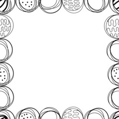 Vector set of abstract avangarde retro background with multicolored geometric shapes and copy space frame