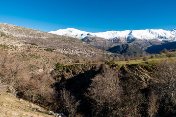 Tzoumerka mountain in a winter day, Ioannina,Epirus, Greece