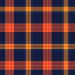 Orange Ombre Plaid textured Seamless Pattern