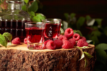 Raspberry liquor and fresh berries.