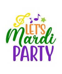 Naklejka premium Mardi Gras SVG Bundle, SVG Cut Files, commercial use, instant download, printable vector clip art, Fat Tuesday Carnival, Beads Bling, eads and Bling It's a Mardi Gras Thing Funny Fat Tuesday Phrase T-