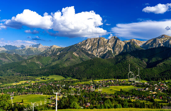 kolej linowa,  tatry, zakopane, karpaty , giewont, Polska, dolina kościeliska, morskie oko , dolina gąsienicowa. kasprowy wierch