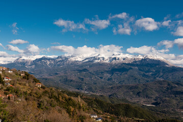 Fototapeta na wymiar Tzoumerka mountain in a winter day, Ioannina,Epirus, Greece
