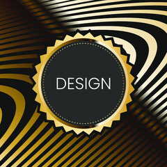 Luxury black background with gold fluid stripes