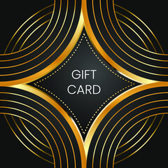 Luxury black background with gold stripes