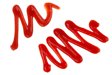 Ketchup on an isolated white background