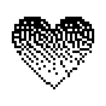 Heart Shape With  Bitmap Retro Effect