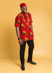 Igbo Traditionally Dressed Business Man Standing in Stylish Pose