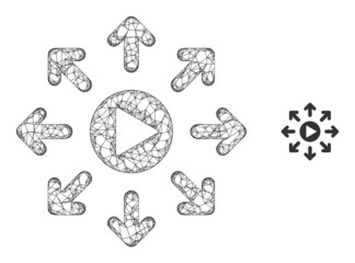 Vector net viral marketing icon. Crossed carcass flat net abstract image based on viral marketing icon, created with crossed lines.