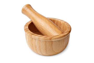 Traditional wooden mortar and pestle - Powered by Adobe
