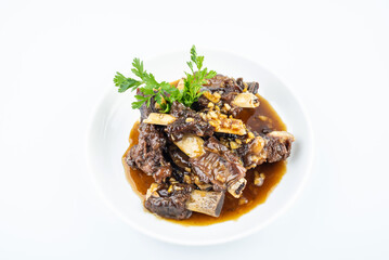Chinese food braised beef ribs