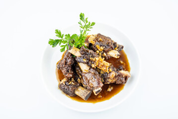 Chinese food braised beef ribs