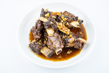 Chinese food braised beef ribs