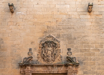 Fototapeta na wymiar Main facade of the Cloister of Sant Bonaventura