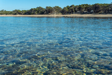 General view of Estanys beach in Colonia de Sant Jordi