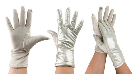 Gloves worn on the girl's hand