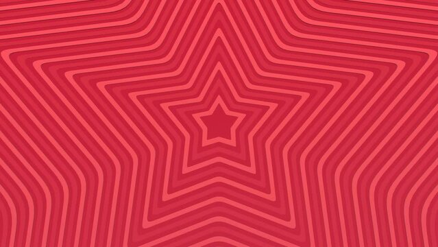 Concept: Socialism background. Red stars on the red surface move. Loopable. Full frame. 3D rendering.