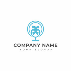 Dental podcast logo vector design template
