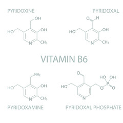 Vitamin B6 molecular skeletal chemical formula.	
